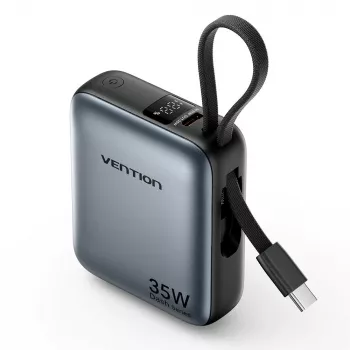 Powerbank Vention FHEH0 polímero de lítio 10000 mAh 35W USB-C preto