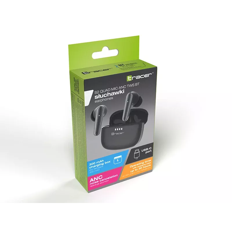 Auscultadores Tracer 47733 S2 Quad Mic ANC TWS BT