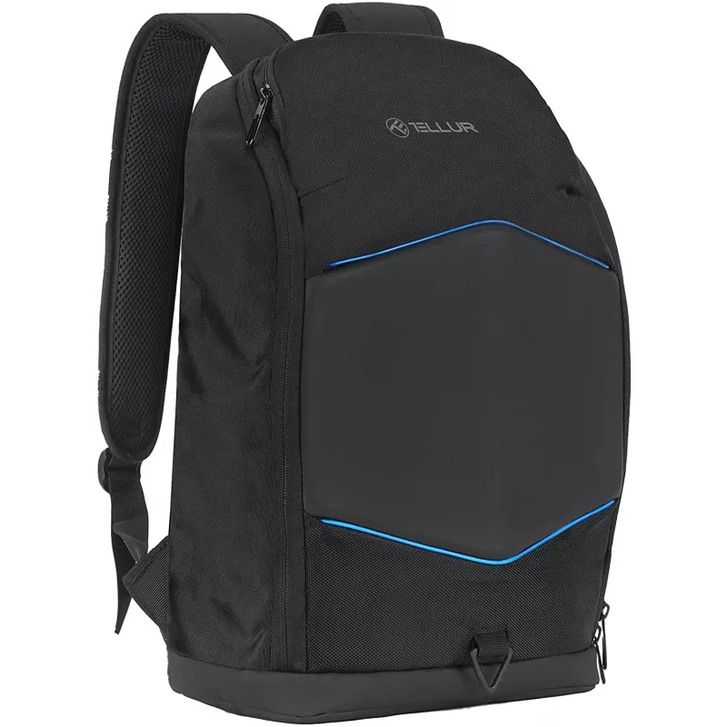 Mochila para portátil Tellur TLL611282 com porta USB e faixa iluminada, preta