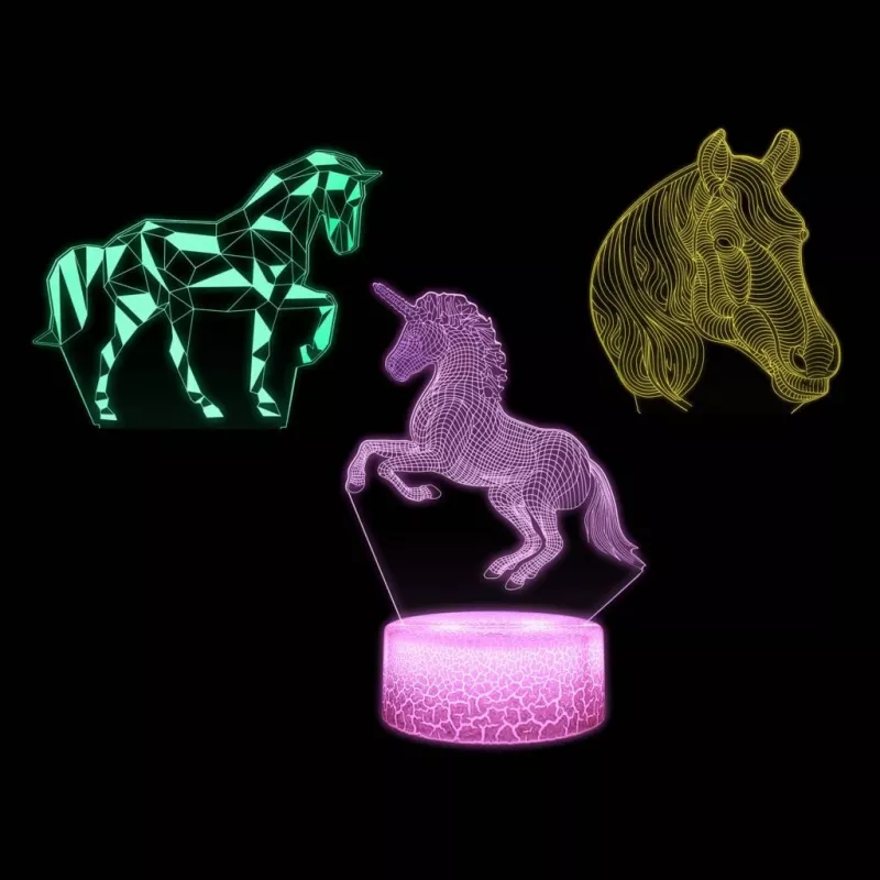 Lâmpada LED decorativa Manta SNL116RGB RGB 3D cavalo