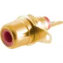 Conector fêmea RCA (Cinch) ShiverPeaks 52091-R dourado, ficha vermelha, conector fêmea de áudio individual