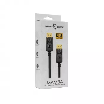 Cabo DisplayPort White Shark MAMBA 2m – 4K 60Hz, compatível com 2.0