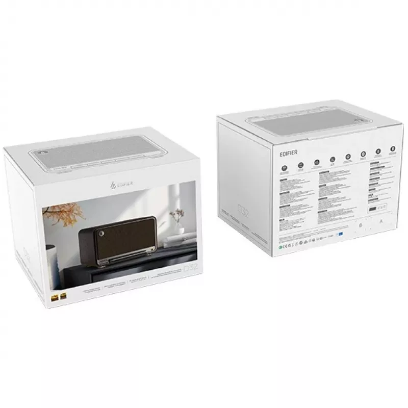 Altifalante sem fios de mesa Edifier | D32 | 60 W | Bluetooth | preto nogueira | ligação sem fios