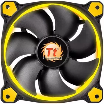 Ventoinha de caixa Thermaltake Riing 14 LED 140mm preto/amarelo