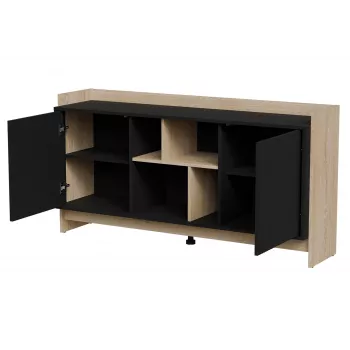 Cómoda Cama PORTO 2D 150x38x77 carvalho/preto
