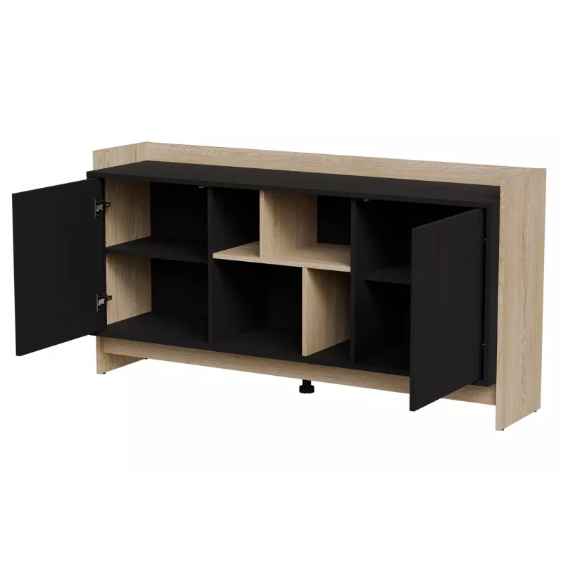 Cómoda Cama PORTO 2D 150x38x77 carvalho/preto