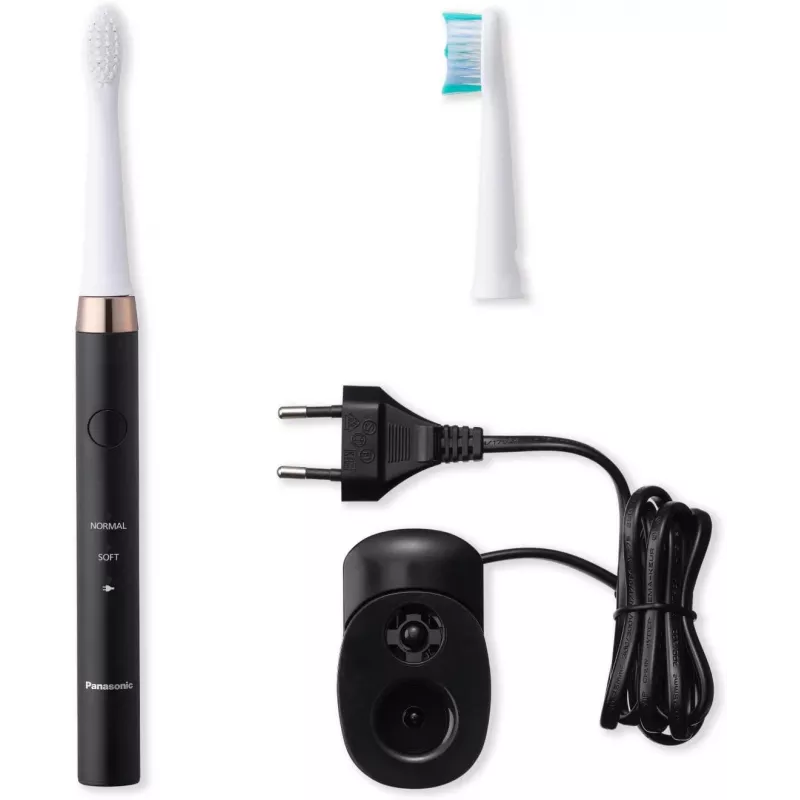 Escova de dentes elétrica Panasonic EW-DM81-K503 com tecnologia sónica, 2 cabeças de escova, 2 modos, recarregável
