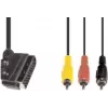 Adaptador de cabo de vídeo e+p VC 119 1,5 m SCART (21 pinos) 3 x RCA preto