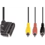 Adaptador de cabo de vídeo e+p VC 119 1,5 m SCART (21 pinos) 3 x RCA preto