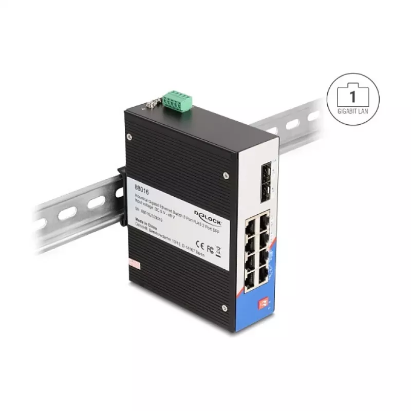 Switch não gerido DeLOCK 88016 Gigabit Ethernet 8 portas 1 Gbit/s