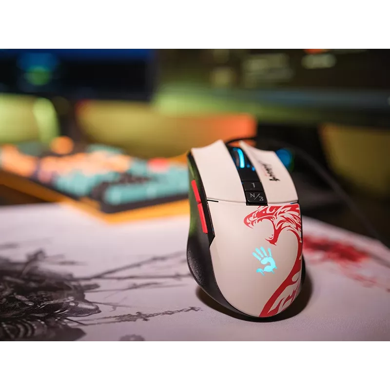Rato gaming com fios A4Tech Bloody L65 MAX RGB 16000 DPI ergonómico para destros