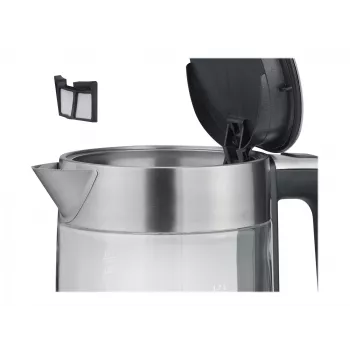 Chaleira Severin 1,7 l 2200 W preto aço inoxidável transparente