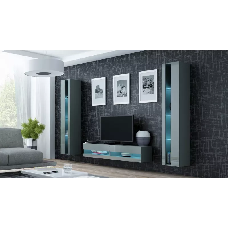 Suporte de TV Cama VIGO novo 30/140/40 cinzento/cinzento brilhante