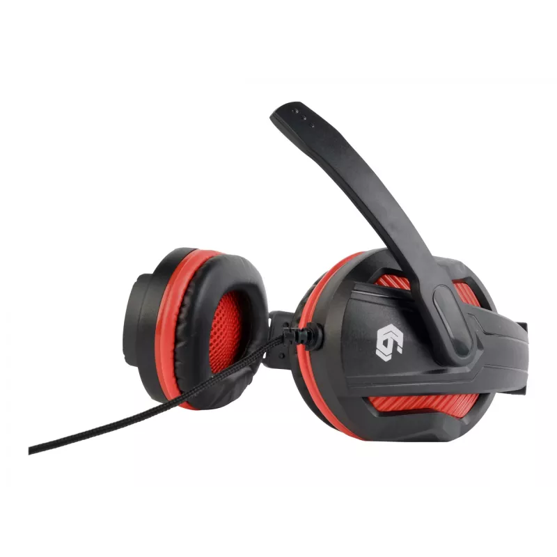 Headset gaming com fios GEMBIRD GHS-03 — 20–20000 Hz, cabo de 2 m, 250 g, preto/vermelho