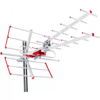 Antena exterior direcional de TV padrão Full HD Maclean TV Sytems MCTV-855A DVB-T/T2 H.265 HEVC