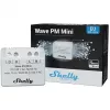 Interruptor inteligente Shelly Qubino Wave PM Mini, 1 canal, de encastrar, Z-Wave, sem fios, 110–240 V AC / 24–30 V DC, cinzento