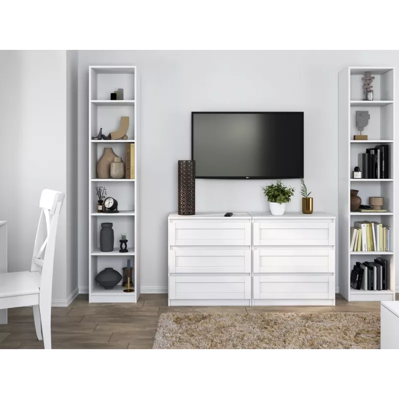 top e shop W40 PAFOS BIA vitrina — aglomerado branco, 290×400×2000 mm