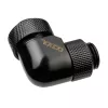 Conector de compressão Alphacool Eiszapfen 13mm HardTube 90° rotativo G1/4 - conector de compressão angular para refrigeração líquida - preto profundo