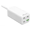 Carregador móvel MediaRange MRMA124 100W AC, 3x USB-C, entrada 100–240V, cabo de 1,5 m, branco