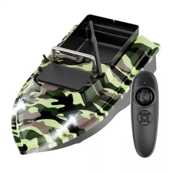 Barco isco Flytec V050 com bateria de 12000mAh, verde camuflado — barco de alimentação telecomandado