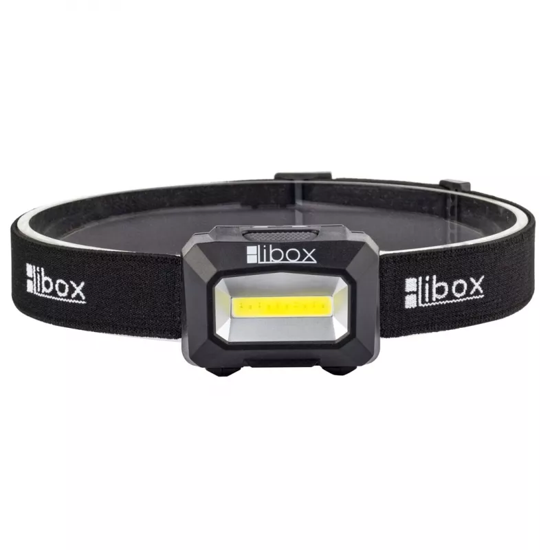 Lanterna Libox LB0107 preta com faixa LED