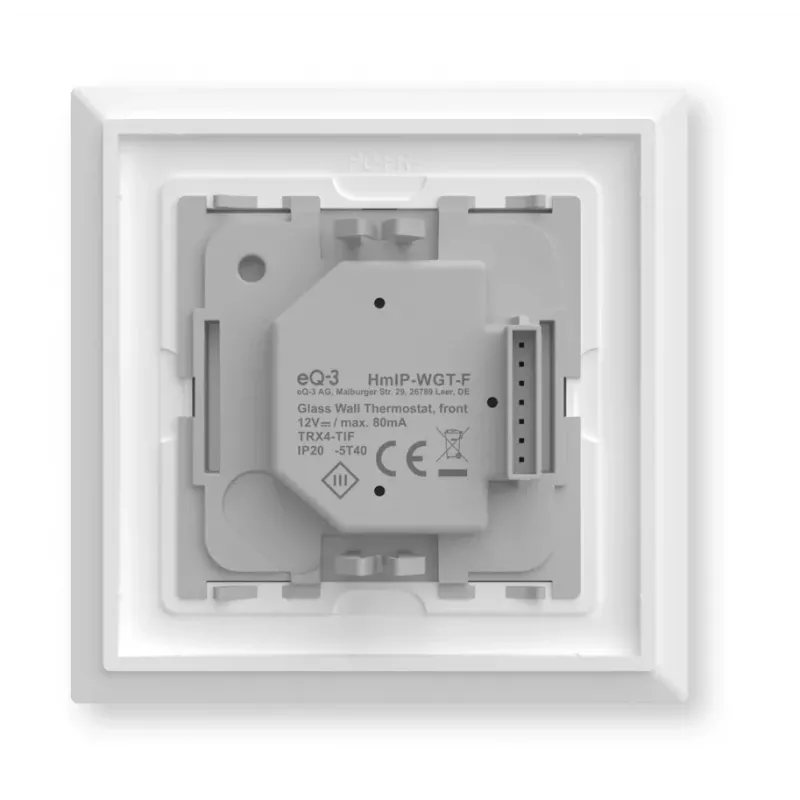 Termóstato de parede em vidro Homematic IP Modelo 161458A0 – digital, branco, 230 V, IP20