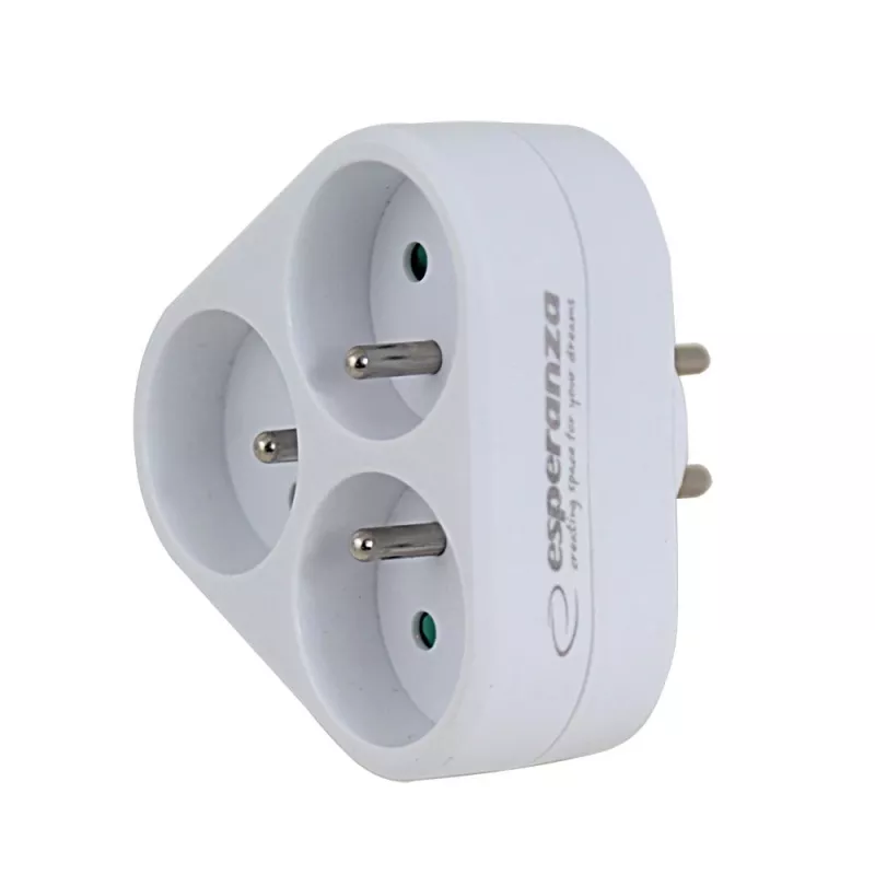 Esperanza ELK303W repartidor elétrico, 3 tomadas, branco
