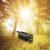 Rádio FM portátil MANTA RDI401G com painel solar, manivela dínamo, bateria 4000–4500 mAh, saída USB 5 V, 3 W, lanterna