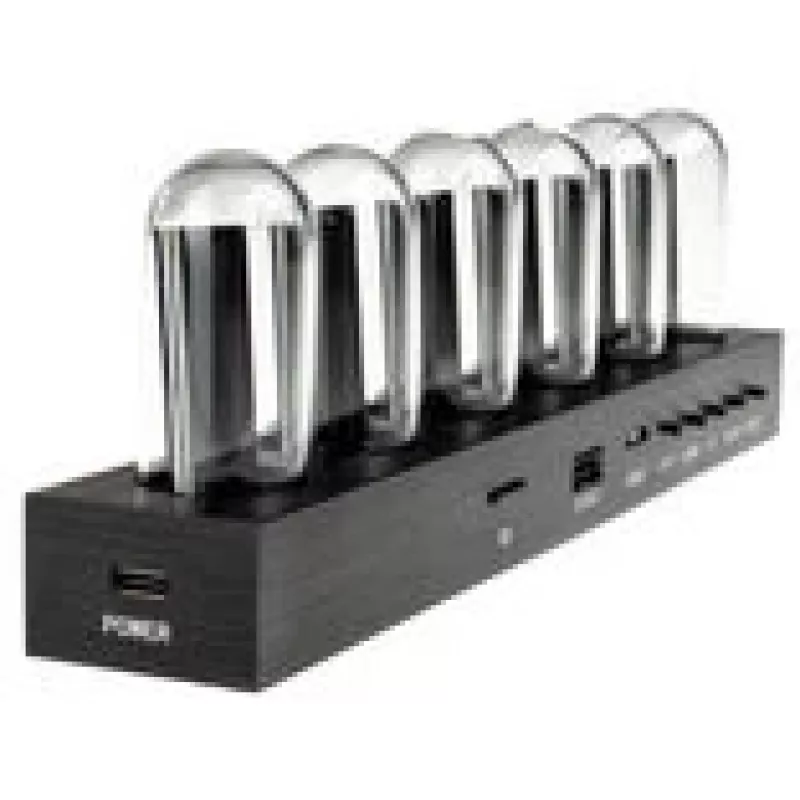 Relógio de mesa Lamptron DC601 IPS preto — relógio de mesa digital com ecrã IPS