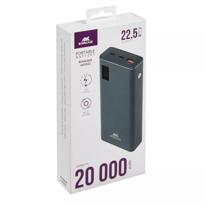 Powerbank Rivacase VA1022 20000 mAh USB carregador portátil