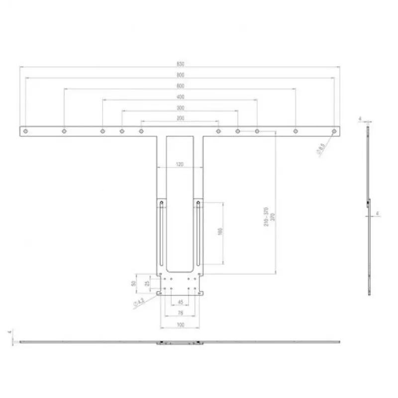 Kit de montagem Hagor 2287 preto para ecrãs de 75-86 polegadas