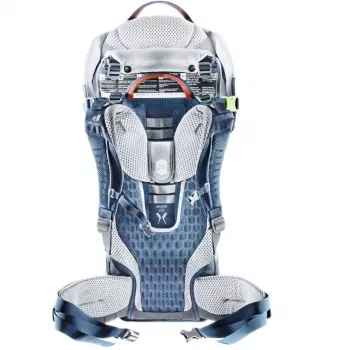 Mochila de transporte para bebé DEUTER Kid Comfort Active — azul, poliamida, até 22 kg, proteção solar, apoio para os pés, VariQuick, Lite Air