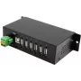 EXSYS EX-1596HMVS Hub USB 2.0 metálico de 6 portas com proteção contra sobretensão ESD de 15KV (calha DIN)