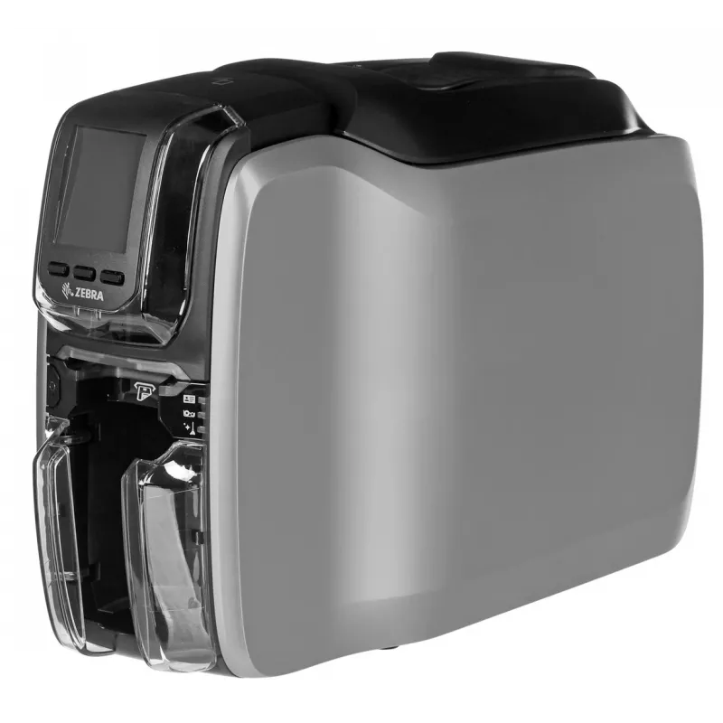 Impressora de cartões plásticos Zebra ZC300 – Sublimação de cor/Termotransferência, 300x300 DPI, LCD, Alimentação de 100 folhas, Ethernet, Prateado/Preto