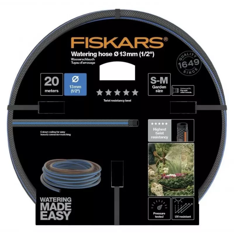 Mangueira de jardim Fiskars 1027107 20 m de superfície azul cinzento
