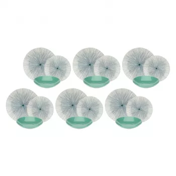 Serviço de mesa para 6 pessoas Rose&Tulipani R18380TA18 Cerâmica padrão floral, 18 peças