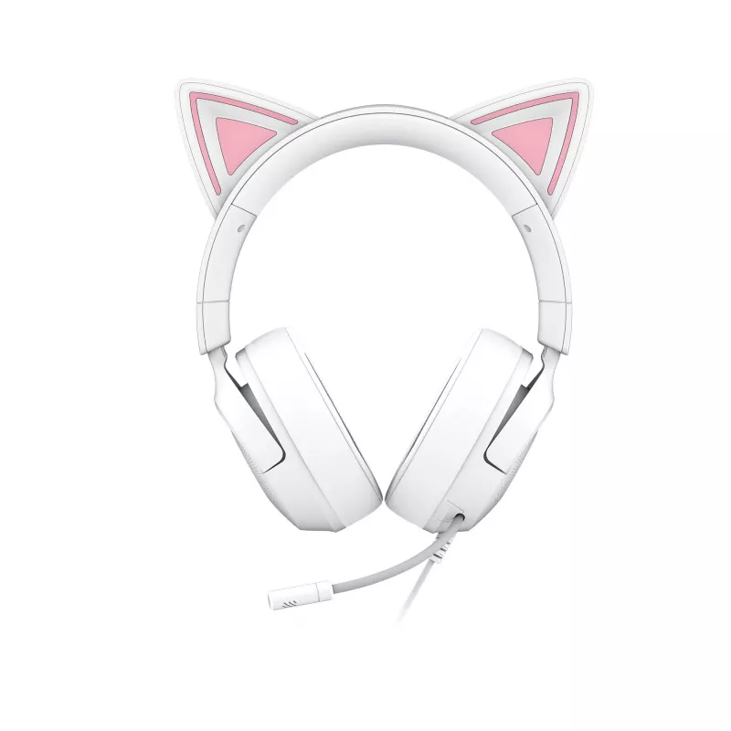 Headset Razer Kraken Kitty V3 X — headset gaming com iluminação RGB, design leve, microfone incorporado