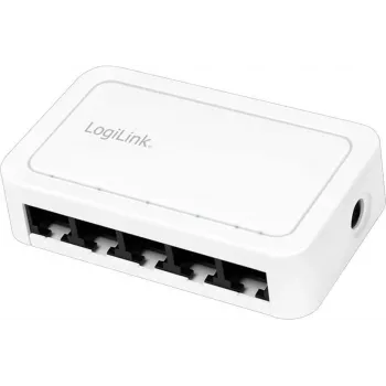 Switch de rede LogiLink 5 portas RJ45 Gigabit caixa de plástico branco