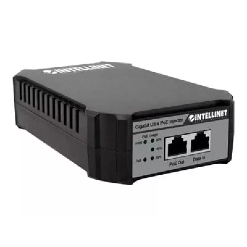 Injetor Gigabit PoE++ Intellinet, uma porta de 95 W, compatível com IEEE 802.3bt (4PPoE), caixa em plástico, montagem na parede