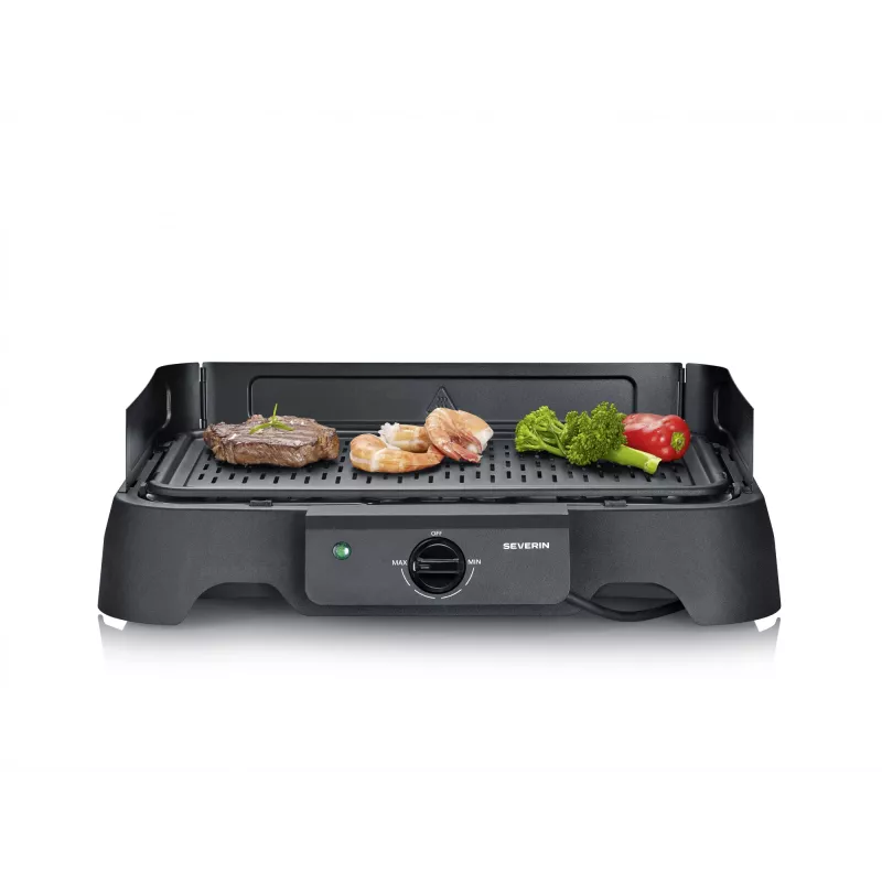 Grelhador elétrico de mesa SEVERIN PG 8595 — 2000 W, superfície de grelhar retangular, preto