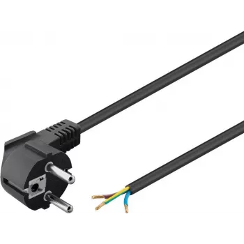 Cabo de alimentação com ficha de proteção angular Goobay para automontagem, 1,8 m, preto (59572)