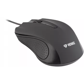 Rato com fio USB, 3 botões, superfície emborrachada, 1000 DPI