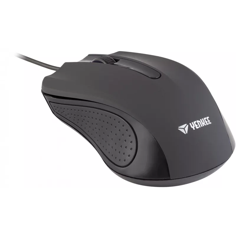 Rato com fio USB, 3 botões, superfície emborrachada, 1000 DPI