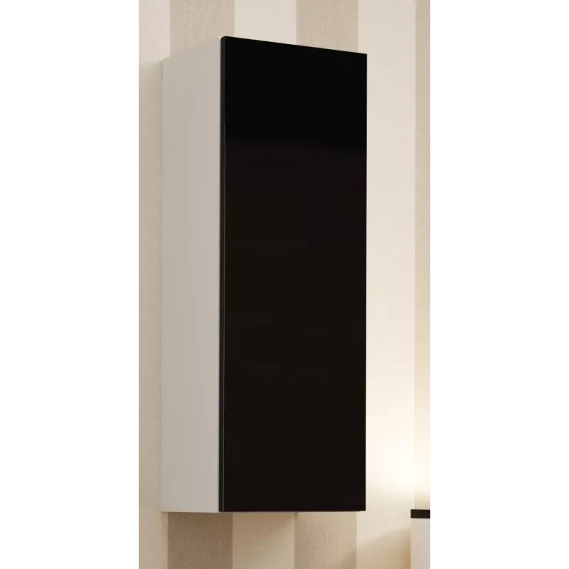 Armário Cama VIGO 90 fechado 90/35/32 branco/preto brilhante