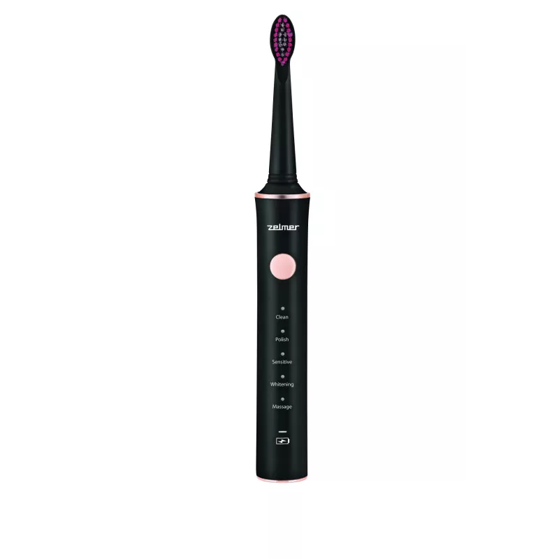 Escova de dentes elétrica ZELMER ZTB2010K preta, recarregável, design compacto