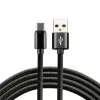 Cabo everActive USB-C 1 m - preto, entrançado, carregamento rápido, 3 A - CBB-1CB