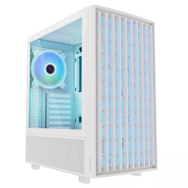 Caixa para PC MODECOM BREEZE ARGB Flow MIDI, ATX, USB 3.0 ×2 + USB-C, branco