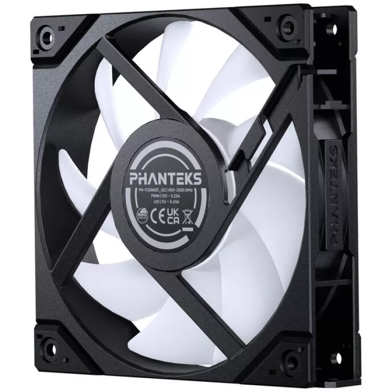 Phanteks M25 Gen2 PH-F120M25R_G2_DBK01 ventoinha de caixa 120 mm PWM D-RGB, Reverse Airflow, preta