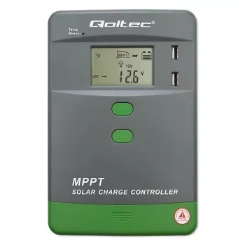 Controlador de carga solar MPPT QOLTEC 53662 com sensor de temperatura