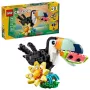 Brinquedo de construção LEGO Creator 3-em-1 animais selvagens conjunto tucano tropical 31173
